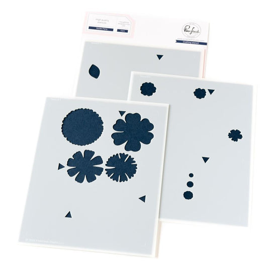 Pinkfresh Studio 4.25"X5.5" Stencils: Garden Party, 3/Pkg (5A002CVJ1GGBW)