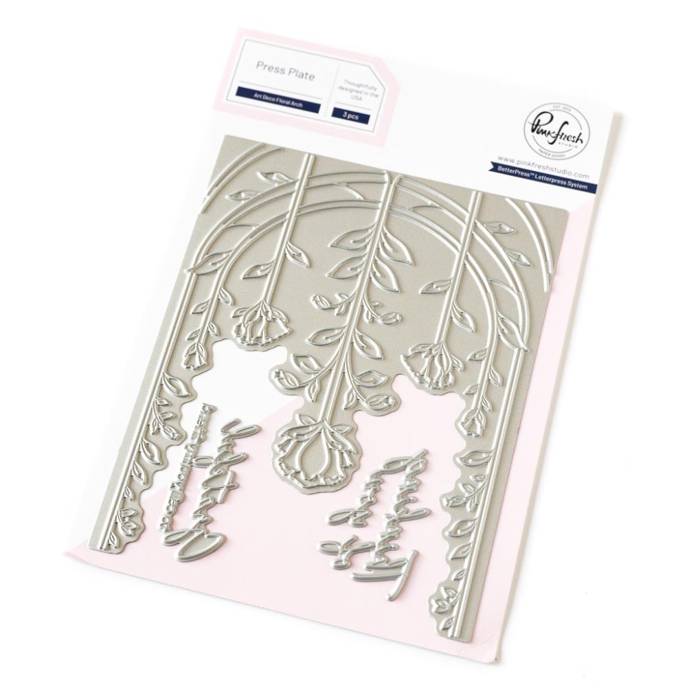 Pinkfresh Studio Press Plate: Art Deco Floral Arch (5A002CVW1GGC0)