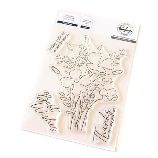 Pinkfresh Studio 4"X6" Clear Stamp Set: Playful Petals (5A002CVH1GGC1)