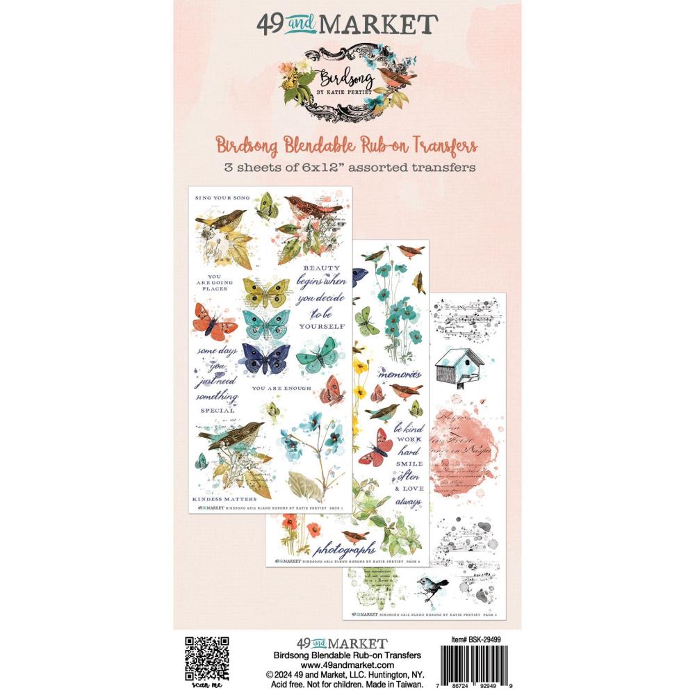 49 and Market Birdsong Rub-On Transfer Set: Blendable (5A002C1D1GFJQ)