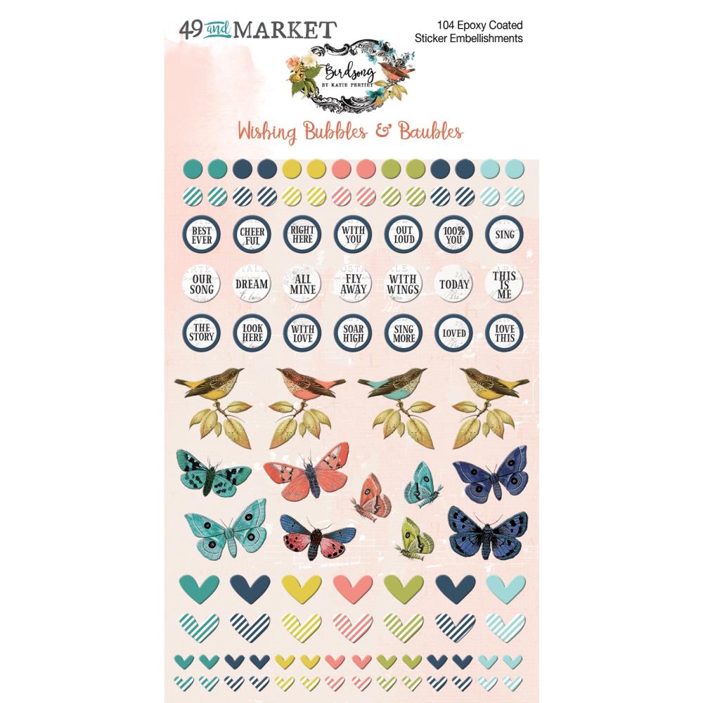 49 and Market Birdsong Stickers: Wishing Bubbles & Baubles (5A002C0V1GFLF)