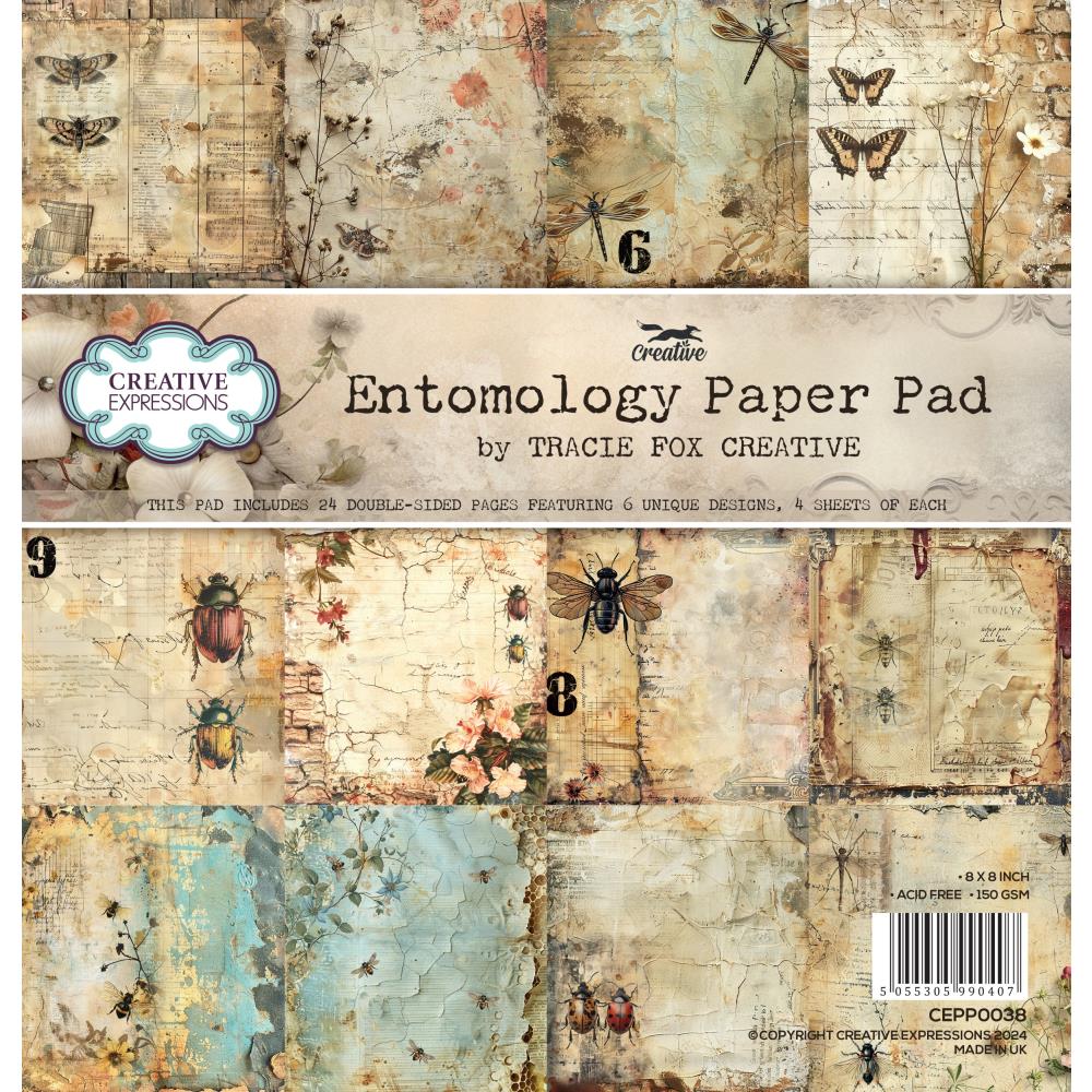 Creative Expressions Entomology 8"X8" Paper Pad, By Tracie Fox (CEPP0038)