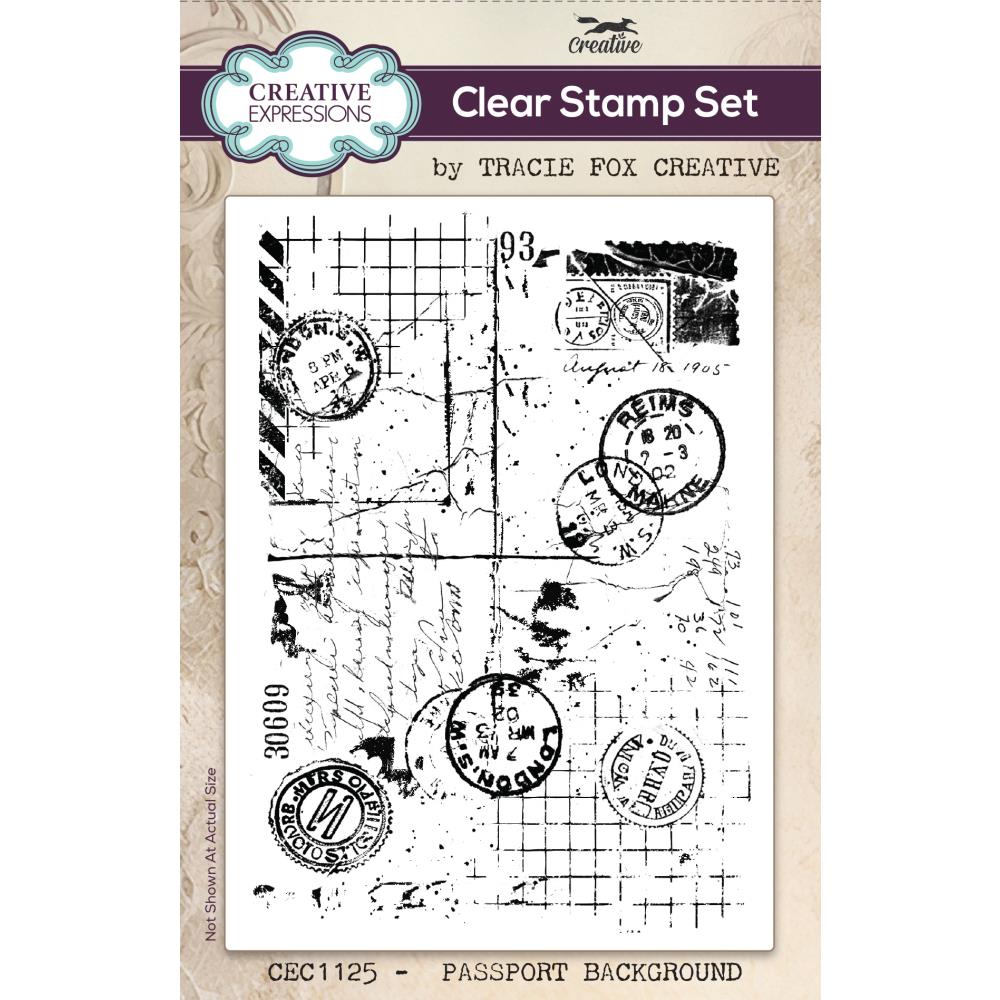 Creative Expressions 4"X6" Clear Stamp Set: Passport Background, By Tracie Fox (5A002FFM1GGVG)