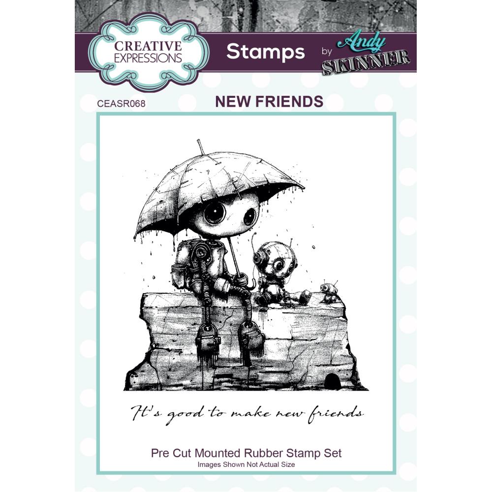 Creative Expressions Botology Pre Cut Rubber Stamp: New Friends, By Andy Skinner (5A002CRV1GG68)