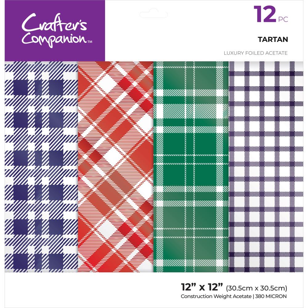 Crafter's Companion 12"X12" Luxury Foiled Acetate Pack: Tartan (CCFACE12TAR)