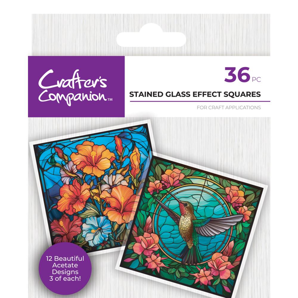 Crafter's Companion Printed Acetate: Stained Glass Effect Squares (CCACESGES)