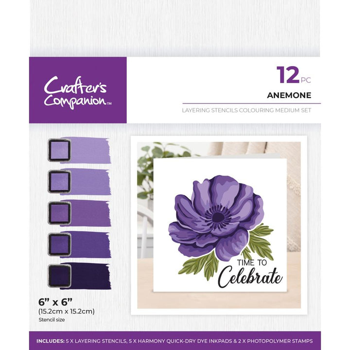 Crafter's Companion Layering Stencils Colouring Medium Set: Anemone (5A002G081GHFK)