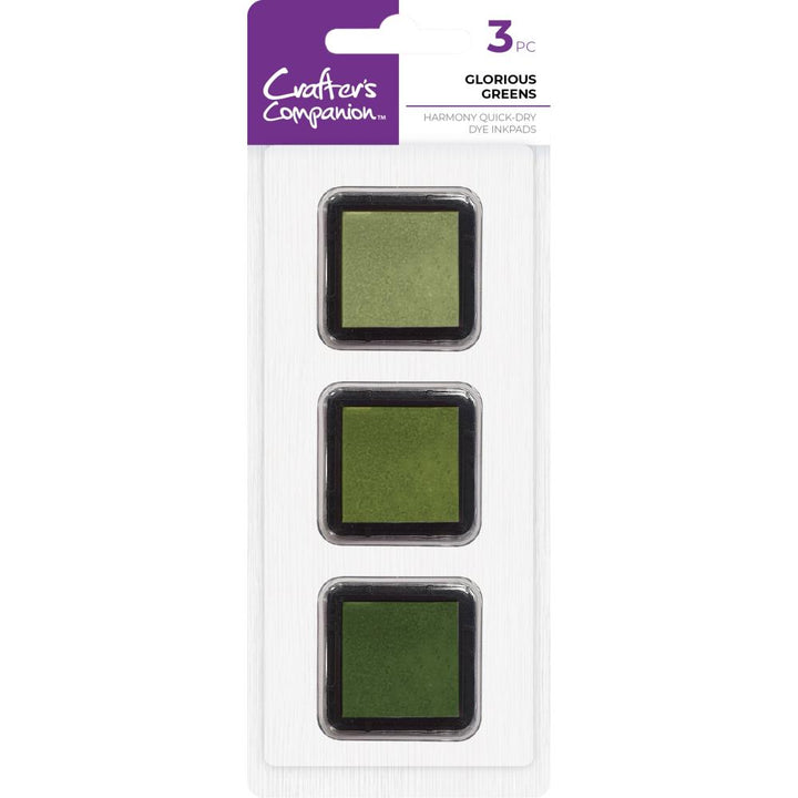 Crafter's Companion Harmony Quick-Dry Dye Inkpads: Glorious Greens (CCIPHQDGGRE)