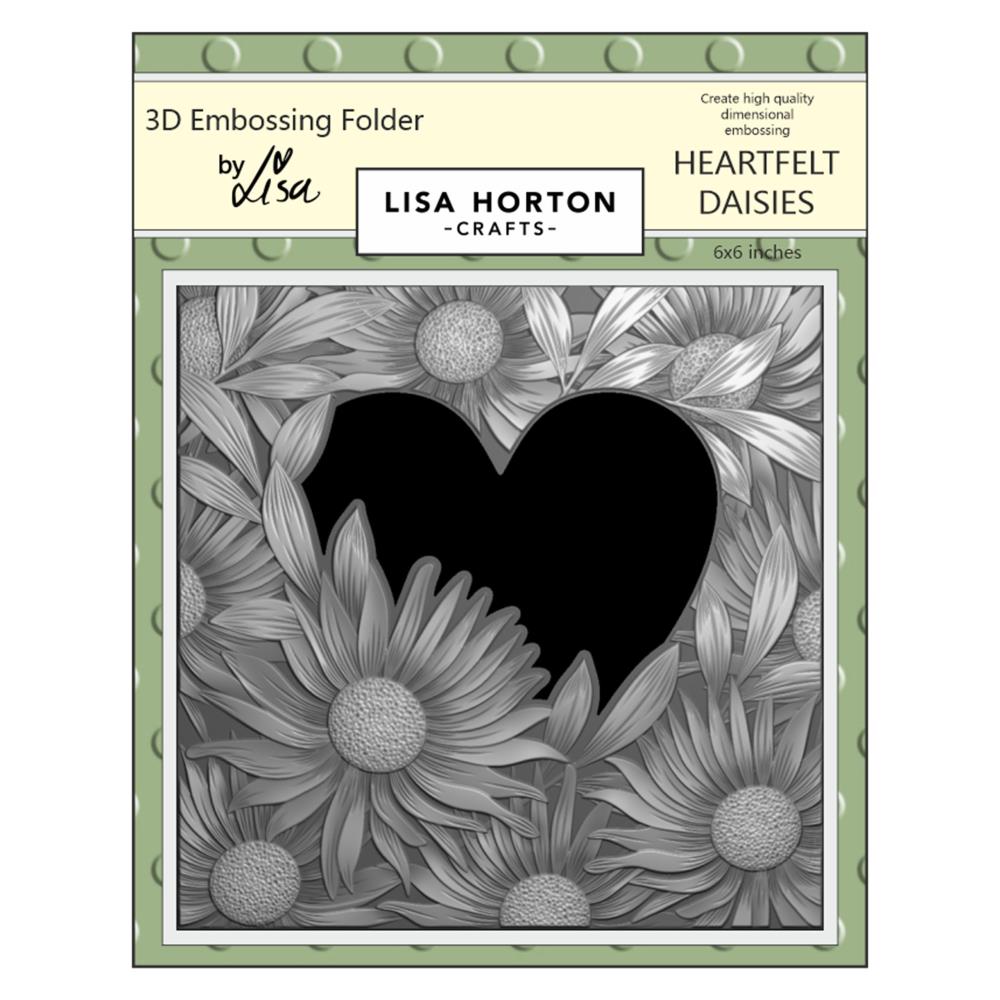 Lisa Horton Crafts 6"X6" Embossing Folder: Heartfelt Daisies (LHCEF032)