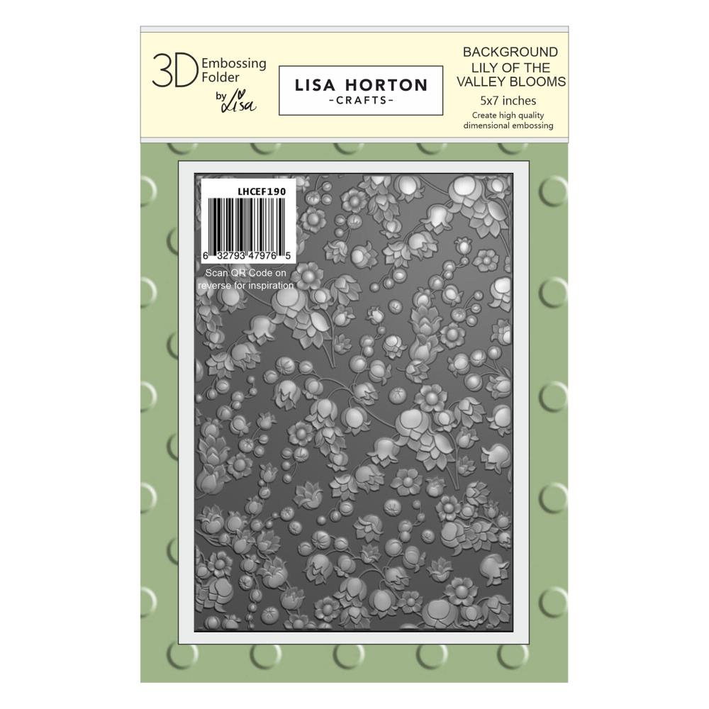 Lisa Horton Crafts Mini Blooms  5"X7" Embossing Folder: Lily Of the Valley Background (LHCEF190)