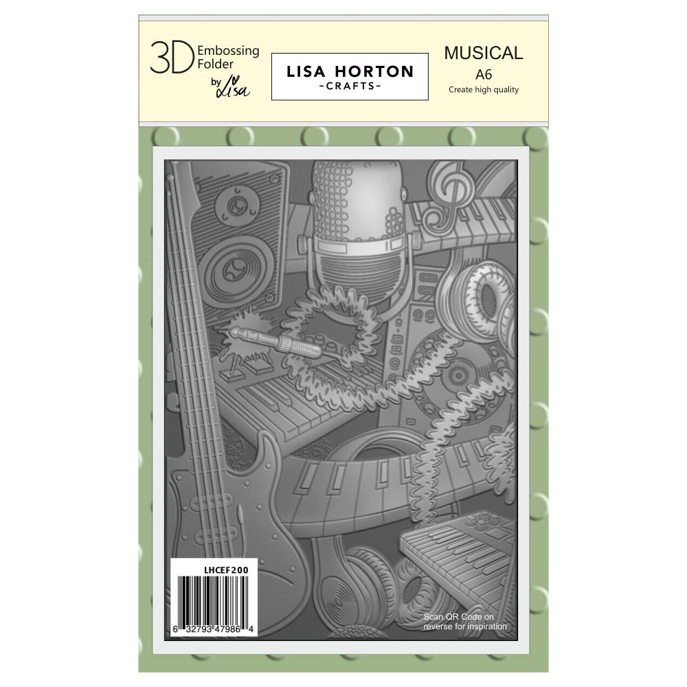 Lisa Horton Crafts A6 Embossing Folder: Musical (LHCEF200)