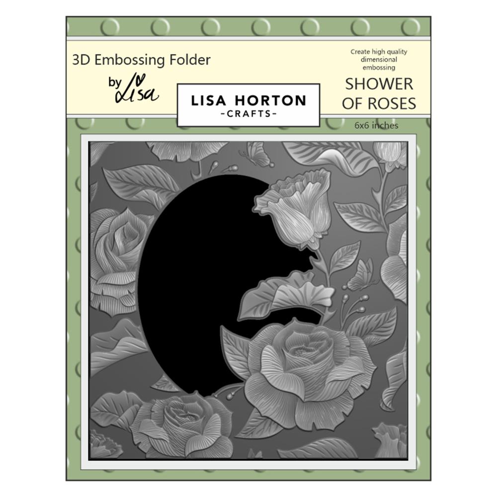 Lisa Horton Crafts 6"X6" Embossing Folder: Shower of Roses (LHCEF034)