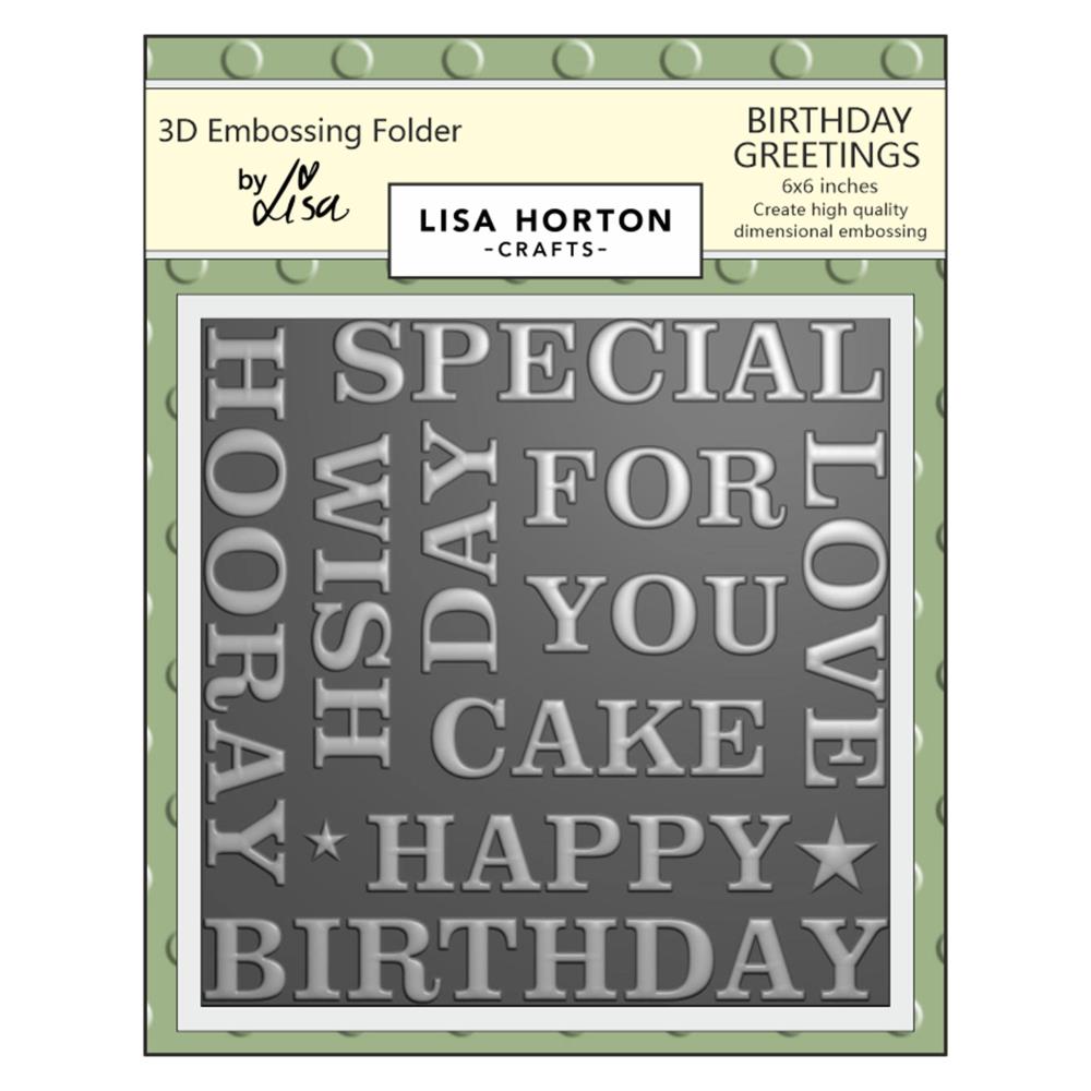 Lisa Horton Crafts Embossing Folder: Birthday Greetings (LHCEF020)