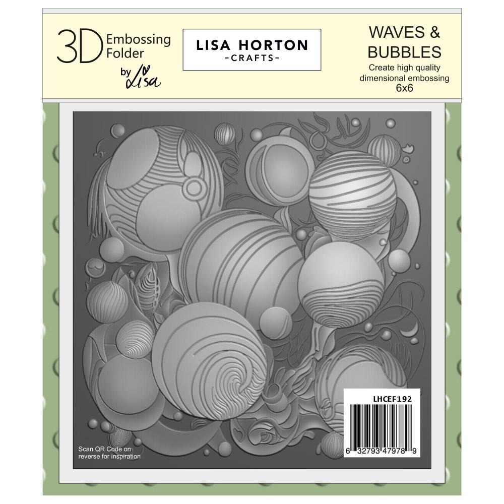 Lisa Horton Crafts 6"X6" Embossing Folder: Waves & Bubbles (LHCEF192)