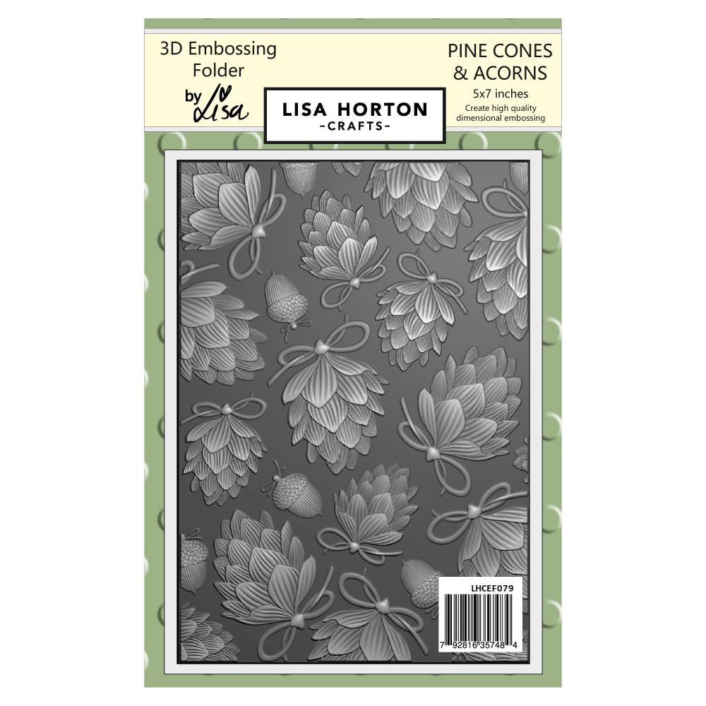 Lisa Horton Crafts 5"X7" Embossing Folder: Pine Cones And Acorns (LHCEF079)