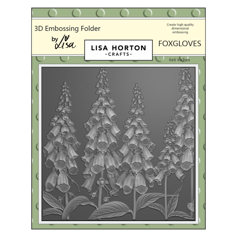 Lisa Horton Crafts 6"X6" Embossing Folder: Foxgloves (LHCEF033)