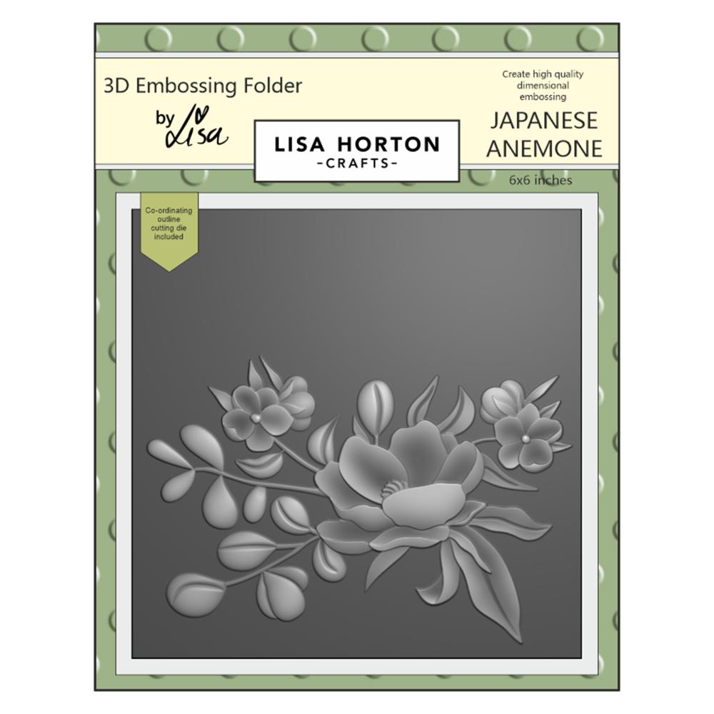 Lisa Horton Crafts 6"X6" Embossing Folder: Japanese Anemone (LHCEF051)