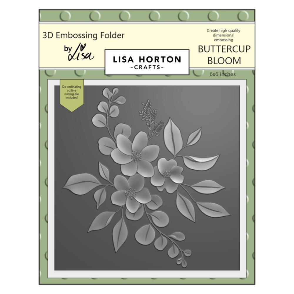 Lisa Horton Crafts 6"X6" Embossing Folder: Buttercup Bloom (LHCEF048)