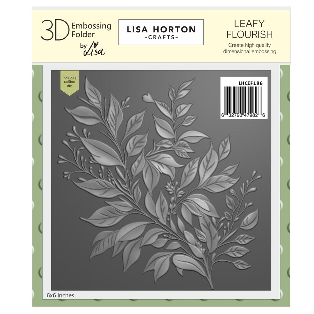 Lisa Horton Crafts 6"X6" Embossing Folder: Leafy Flourish (LHCEF196)