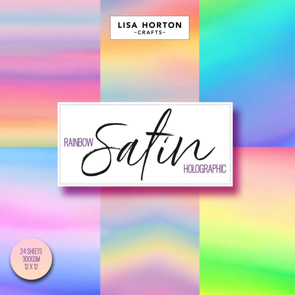 Lisa Horton Crafts 12"X12" 300gsm Cardstock: Rainbow Satin Holographic (LHCPP058)