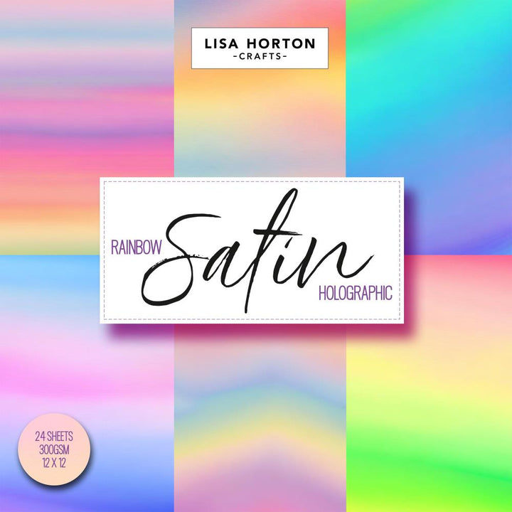 Lisa Horton Crafts 12"X12" 300gsm Cardstock: Rainbow Satin Holographic (LHCPP058)