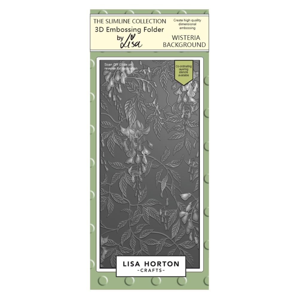 Lisa Horton Crafts DL Embossing Folder: Wisteria Background (LHCEF134)