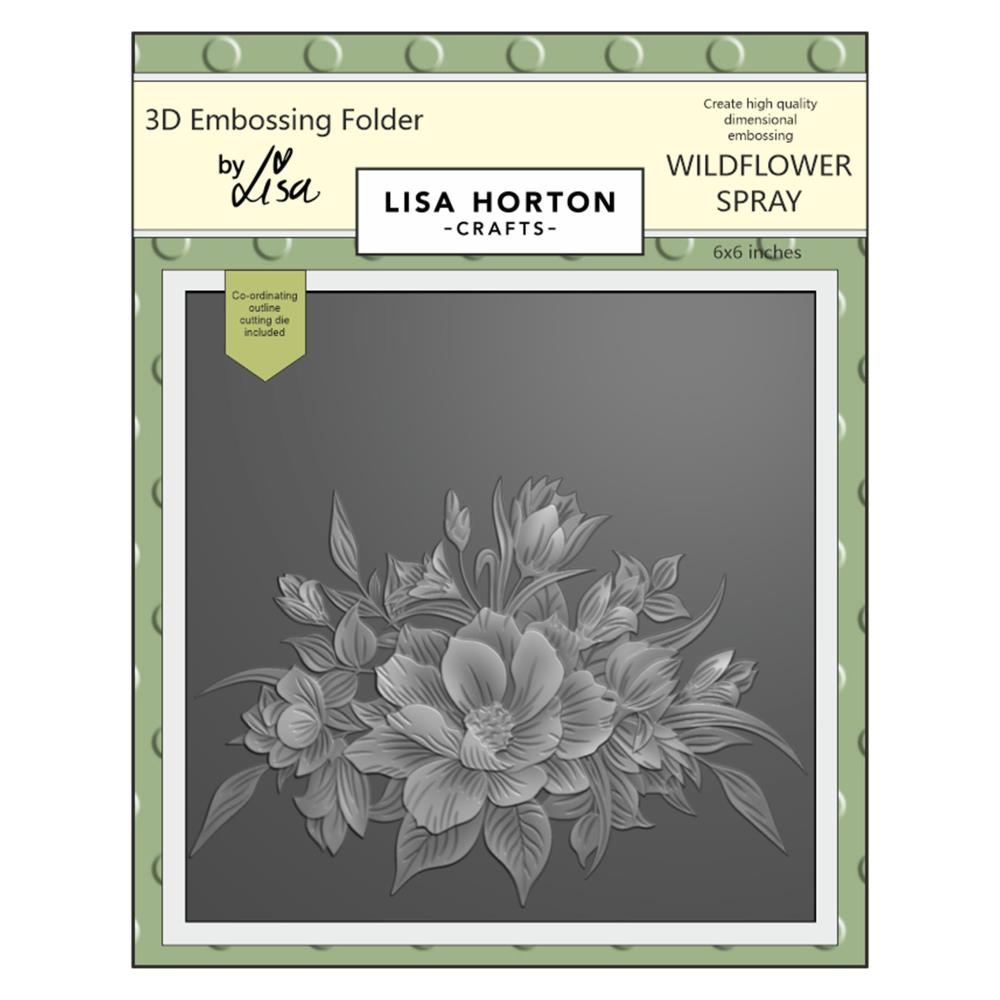 Lisa Horton Crafts 6"X6" Embossing Folder: Wildflower Spray (LHCEF050)