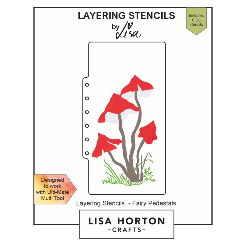 Lisa Horton Crafts Layering Stencils: Fairy Pedestals (LHCAS039)