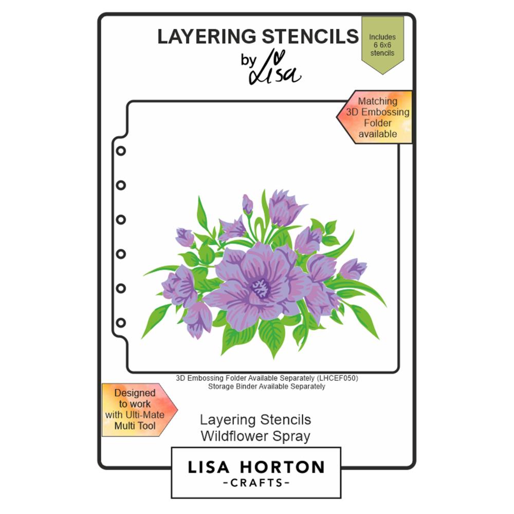 Lisa Horton Crafts Layering Stencils: Wildflower Spray (LHCAS026)