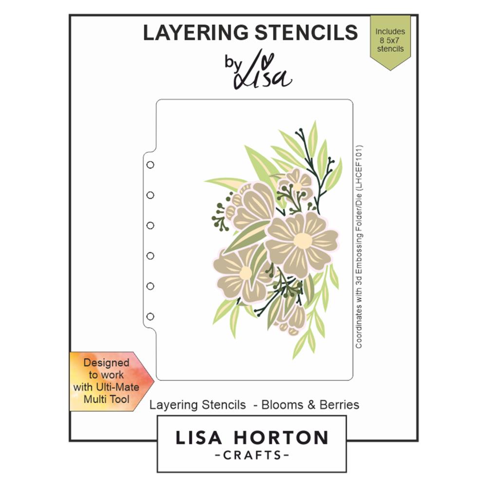 Lisa Horton Crafts Layering Stencils: Blooms And Berries (LHCAS076)