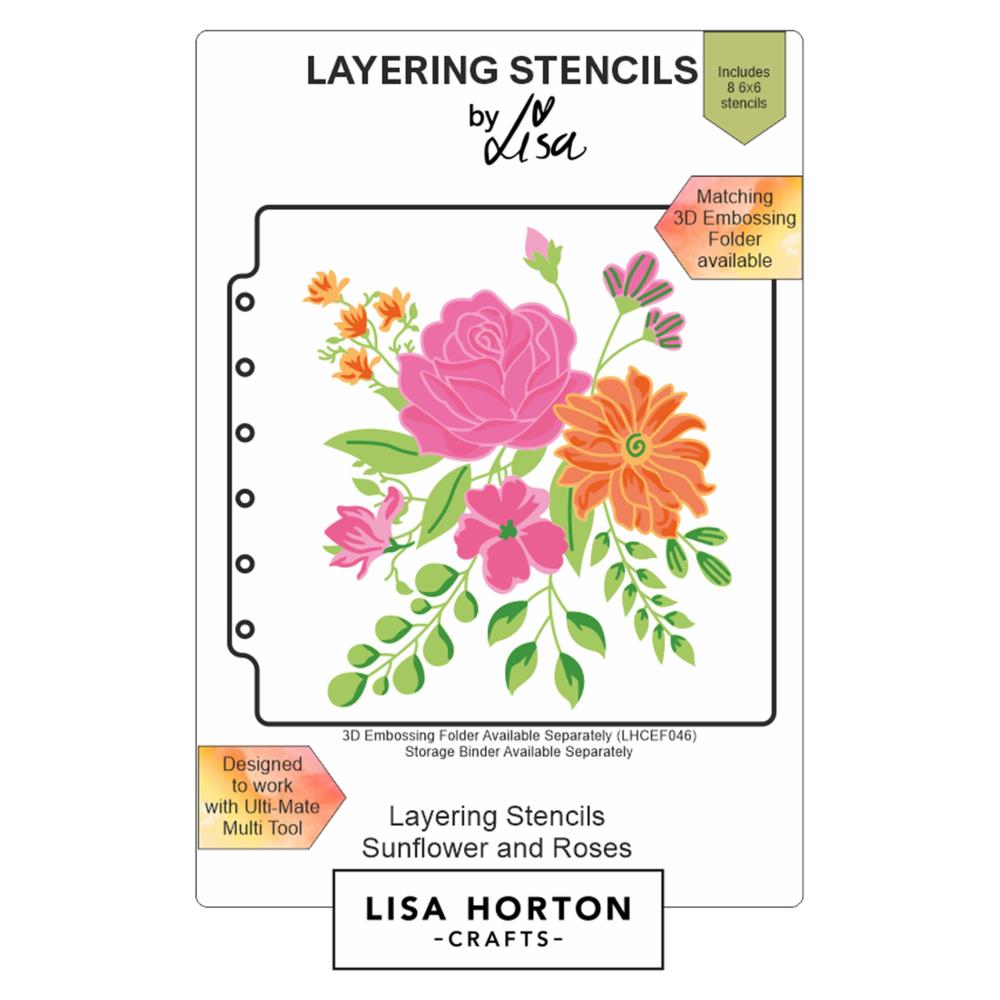 Lisa Horton Crafts Layering Stencils: Sunflowers And Roses (LHCAS022)