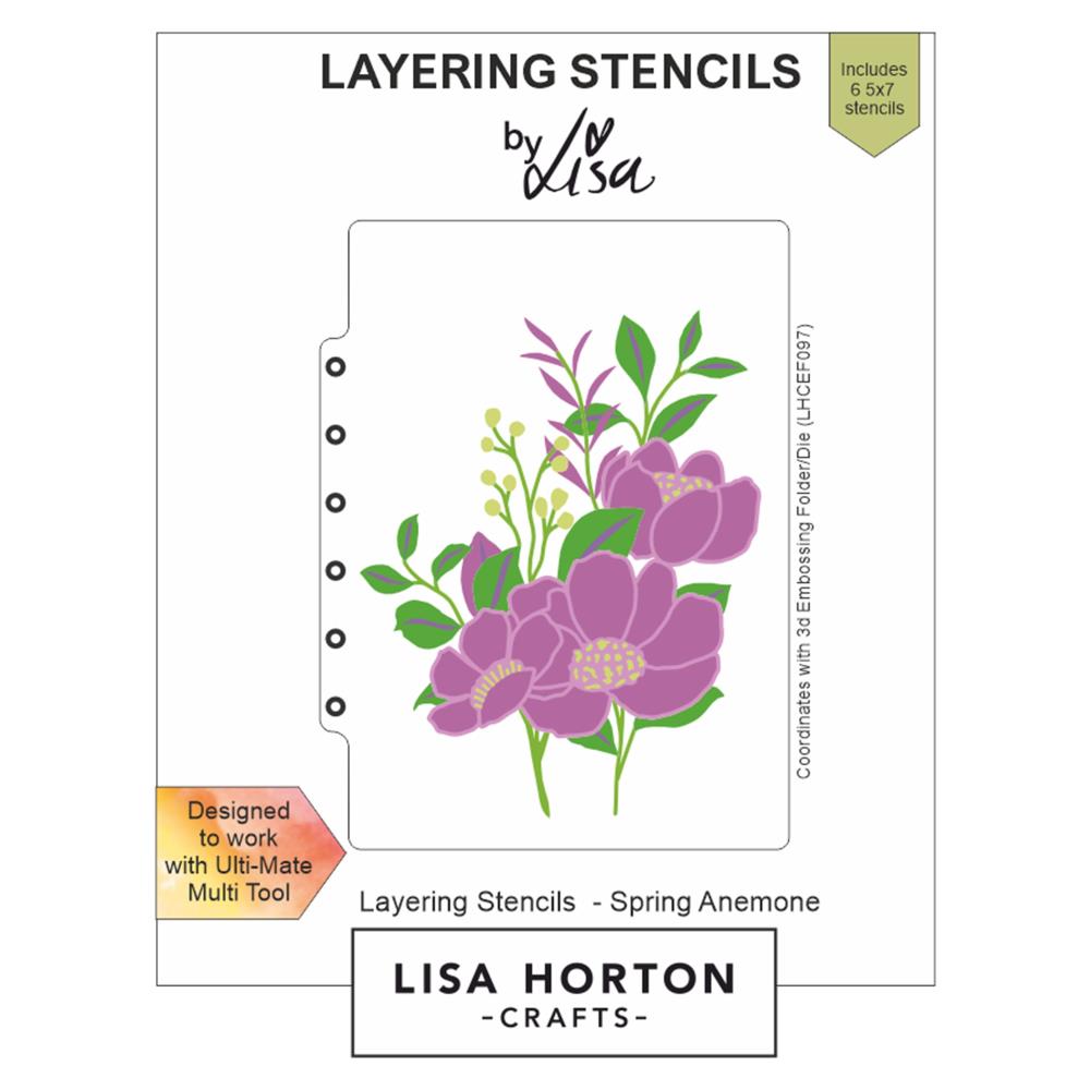 Lisa Horton Crafts Layering Stencils: Spring Anemone (LHCAS074)