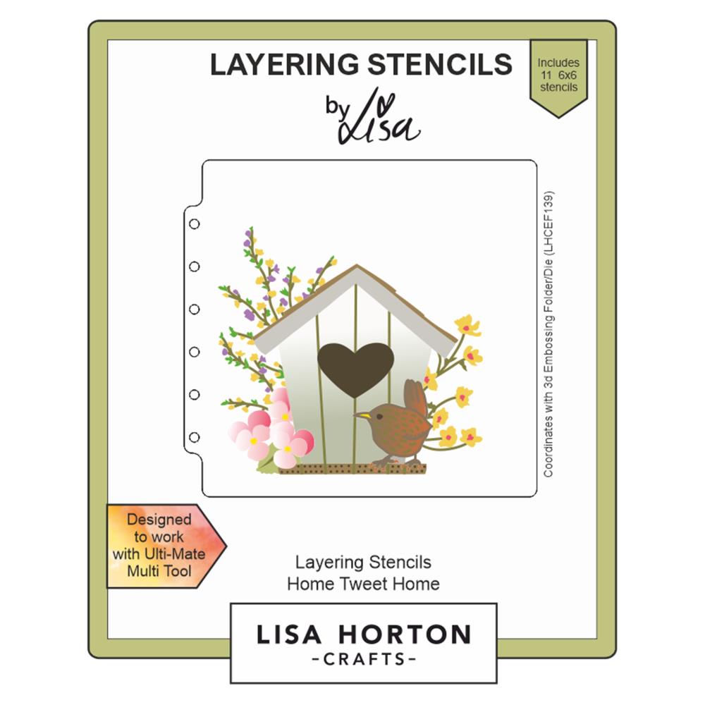 Lisa Horton Crafts Layering Stencils: Home Tweet Home (LHCAS105)