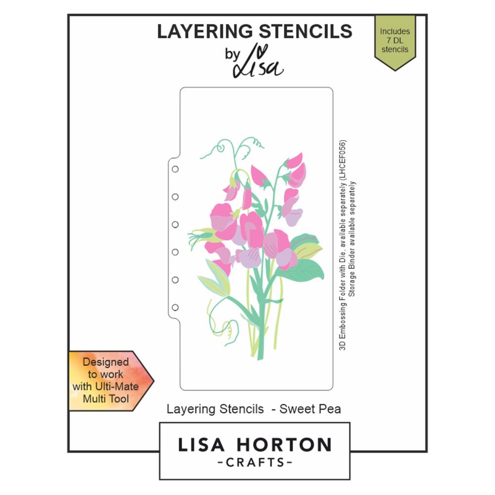 Lisa Horton Crafts Layering Stencils: Sweet Pea (LHCAS037)