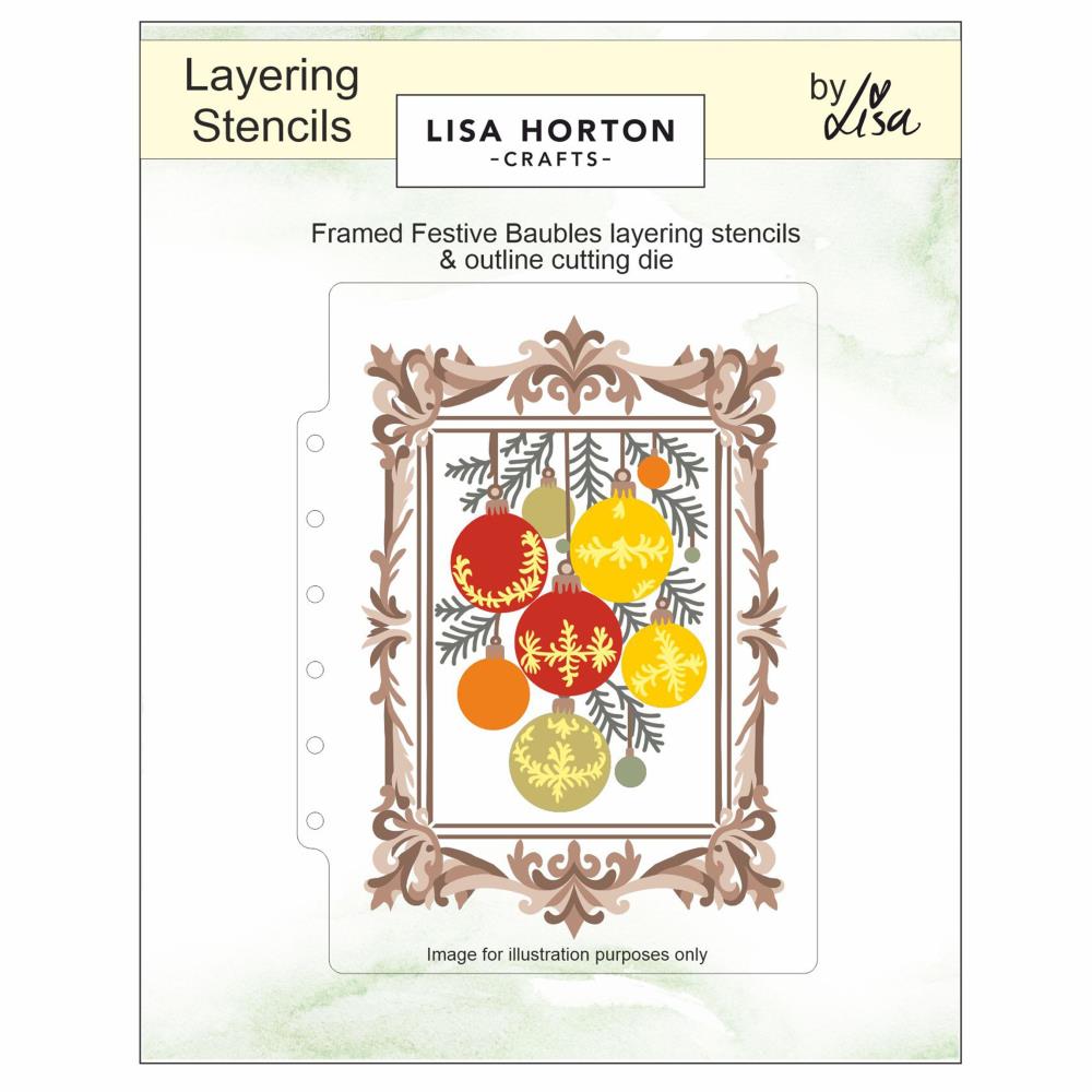 Lisa Horton Crafts Layering Stencils And Die: Framed Festive Baubles (LHCAS205)