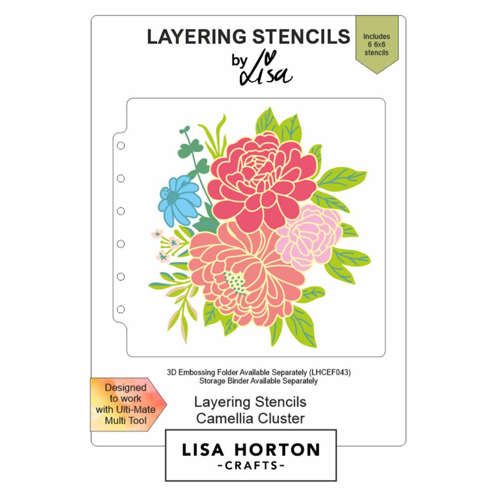 Lisa Horton Crafts Layering Stencils: Camellia Cluster (LHCAS019)