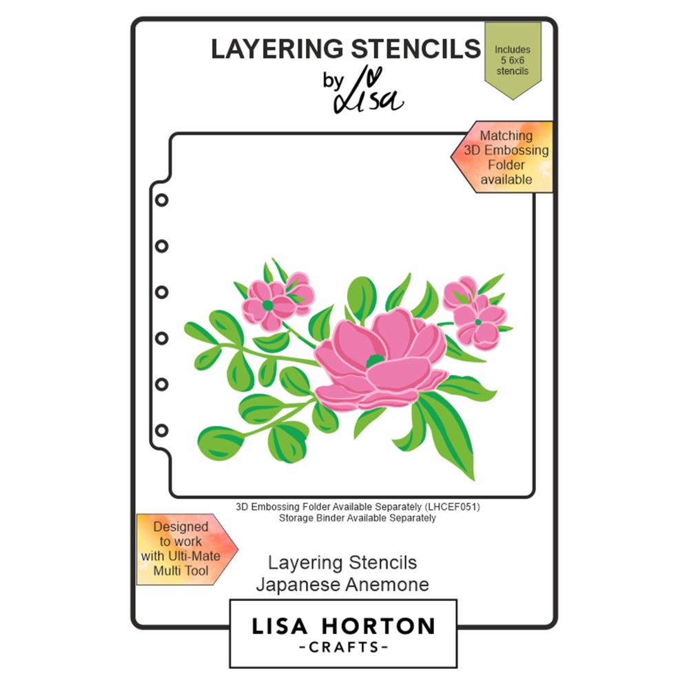 Lisa Horton Crafts Layering Stencils: Japanese Anemone (LHCAS027)