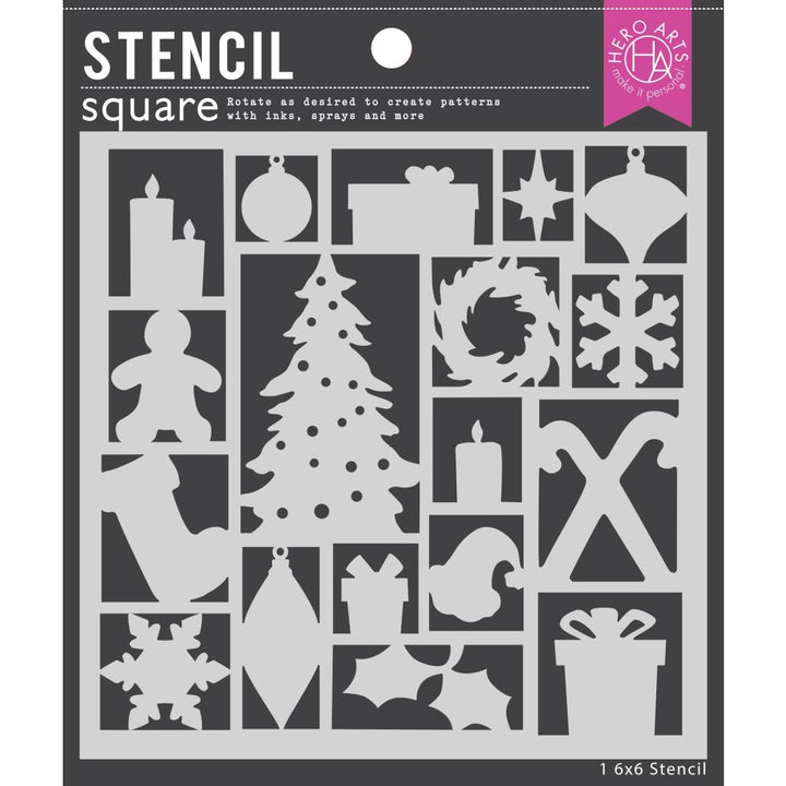 Hero Arts 6"X6" Stencil: Holiday Assortment (5A002GFB1GHYJ)