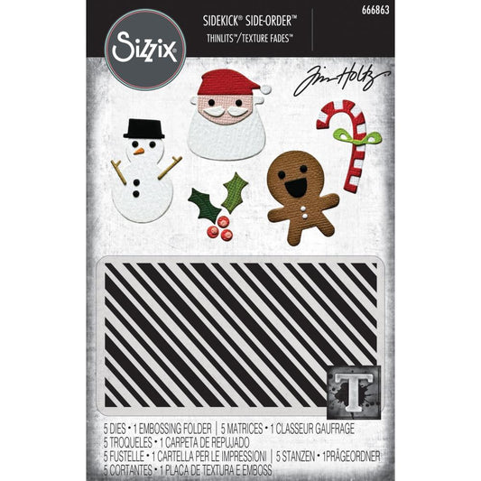 Tim Holtz Sidekick Texture Fades Embossing Folder: Christmas minis, by Sizzix (5A0029821GCLM)