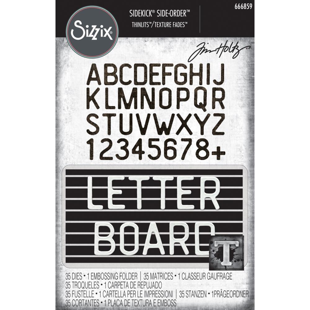 Tim Holtz Sidekick Texture Fades Embossing Folder: Letterboard, by Sizzix (5A00297Y1GCLQ)