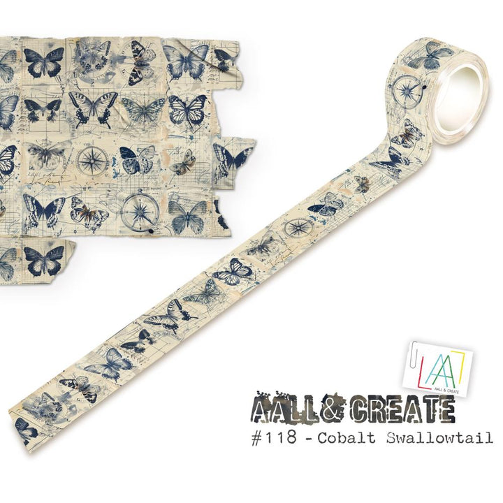 AALL And Create Washi Tape: Cobalt Swallowtail (5A002GHZ1GJ0N)