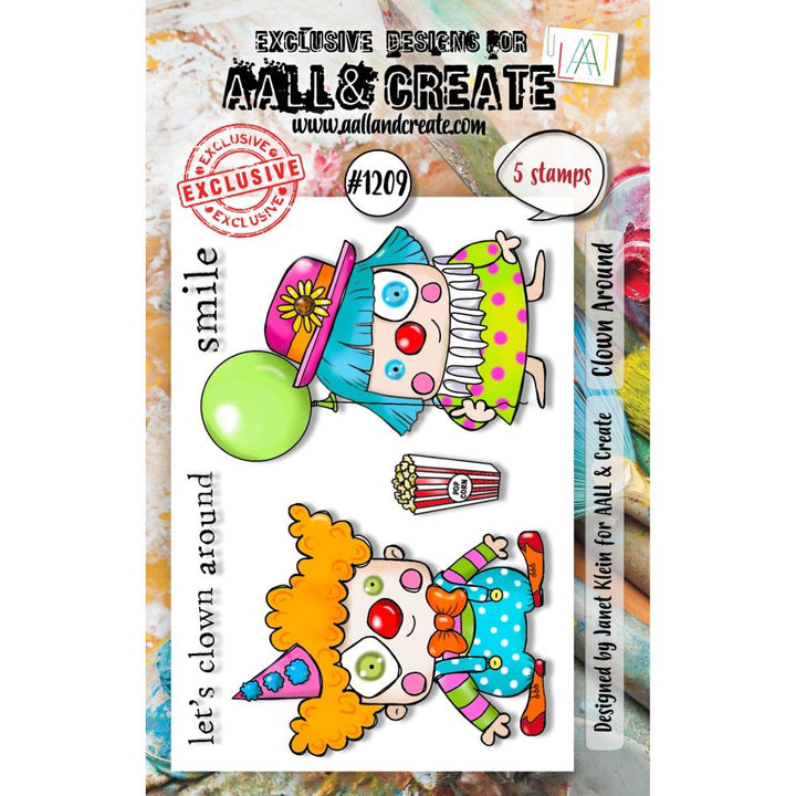 AALL And Create A7 Photopolymer Clear Stamp Set: Clown Around (5A002GJG1GJ0R)