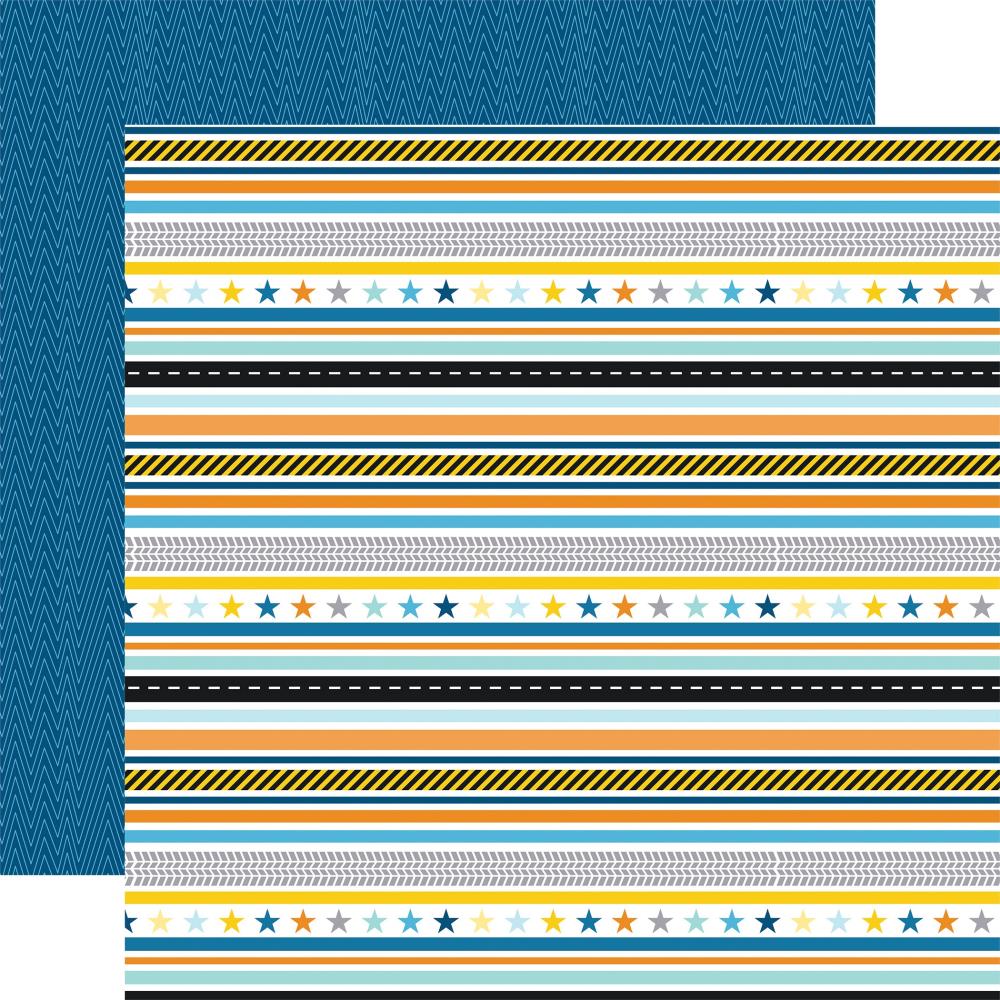 Echo Park Little Builder 12"X12" Double-Sided Cardstock: All Boy Stripes (LB408011)