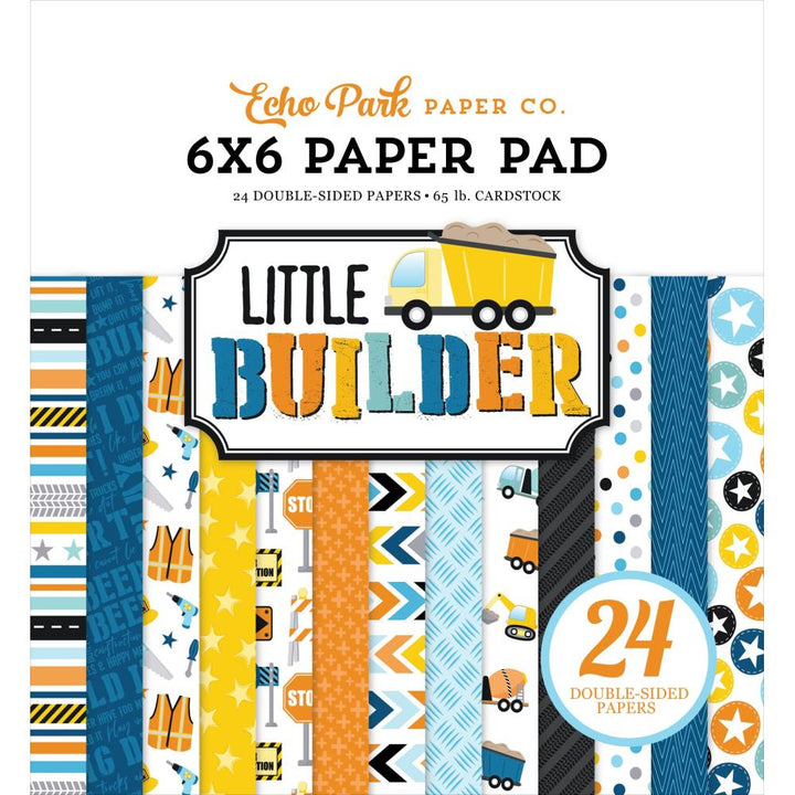 Echo Park Little Builder 6"X6" Double-Sided Paper Pad (LB408023)