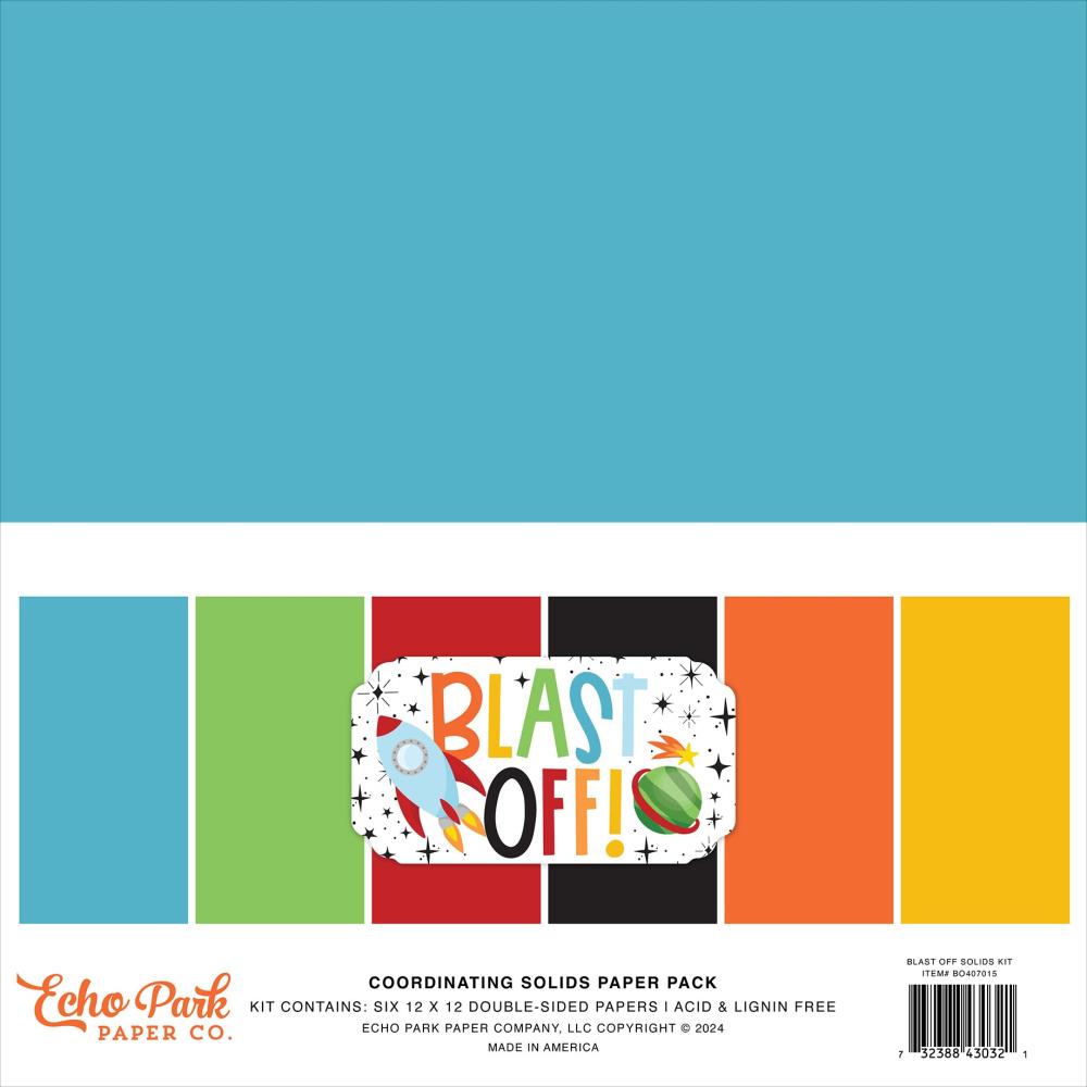 Echo Park Blast Off 12"X12" Solids Collection Kit (BO407015)