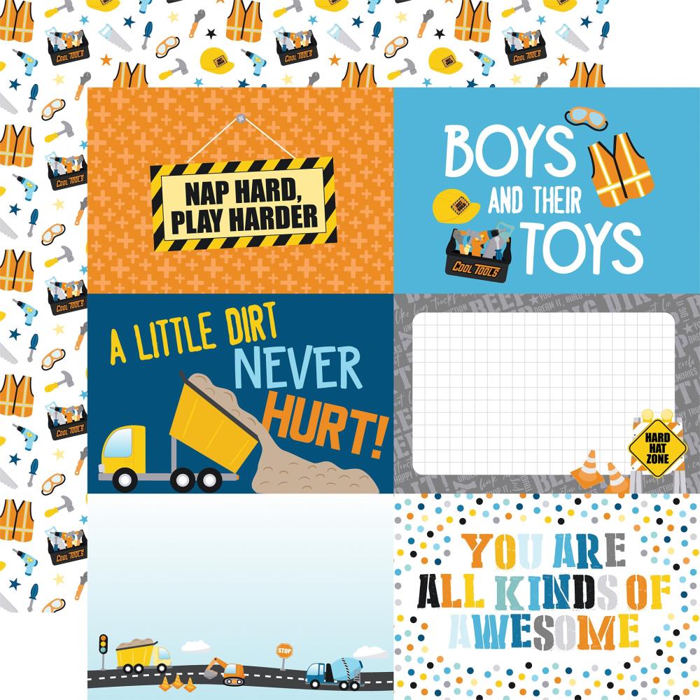 Echo Park Little Builder 12"X12" Double-Sided Cardstock: 6X4 Journaling Cards (LB408012)