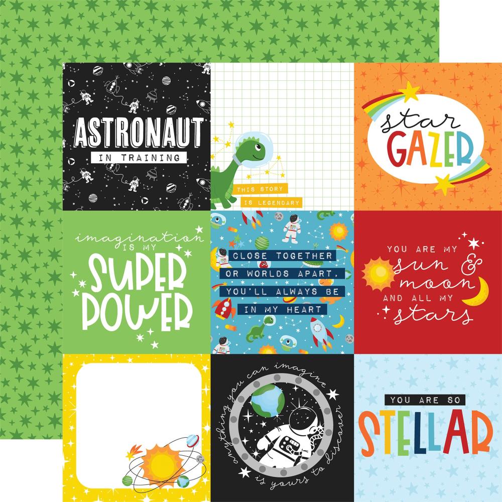 Echo Park Blast Off 12"X12" Double-Sided Cardstock: 4X4 Journaling Cards (BO407009)