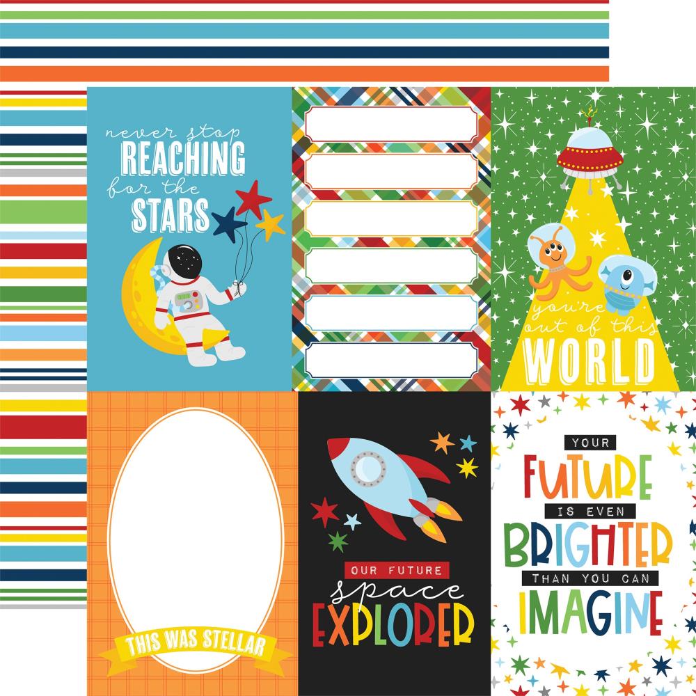 Echo Park Blast Off 12"X12" Double-Sided Cardstock: 4X6 Journaling Cards (BO407006)