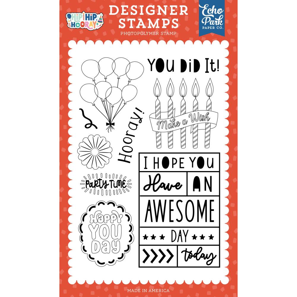 Echo Park Hip Hip Hooray Stamp Set: Happy You Day (HHH409048)