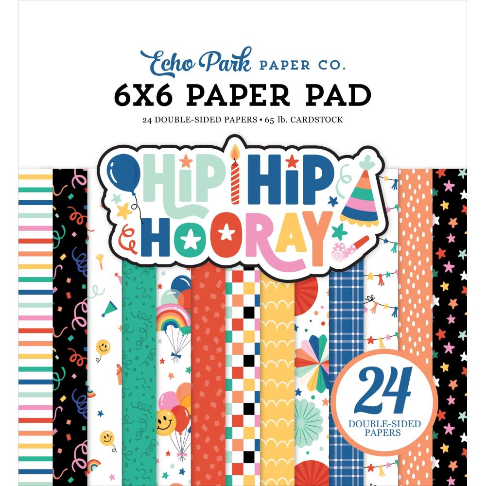 Echo Park Hip Hip Hooray 6"X6" Double-Sided Paper Pad (HHH409023)